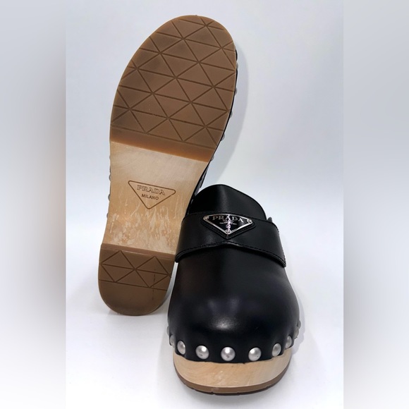 PRADA Studded Leather Clogs - Picture 6 of 8